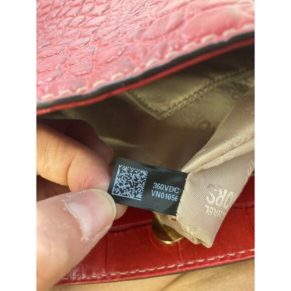 MICHEAL KORS, LARGE RED LEATHER ANIMAL PRINT SHOULDER BAG - Picture 11 of 11